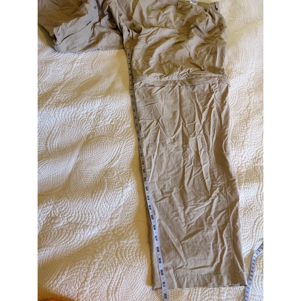 Columbia PFG Convertible Cargo Pants Mens 2X 32L Khaki Tan Zip Off Fishing Gear